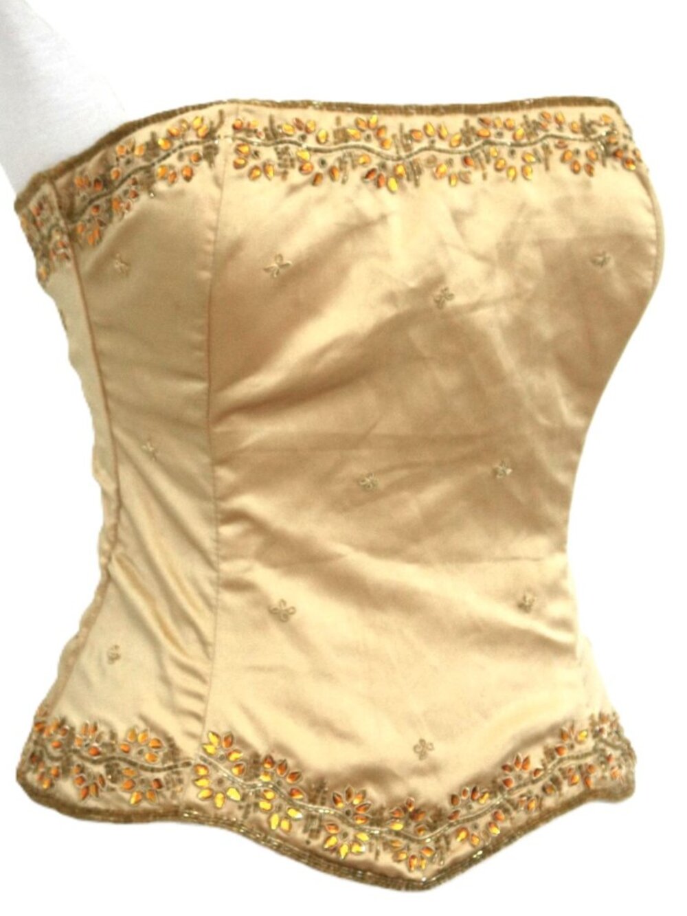 JASDEE Vintage Bustier Corset Hand Work Beaded On Satin Style F3101